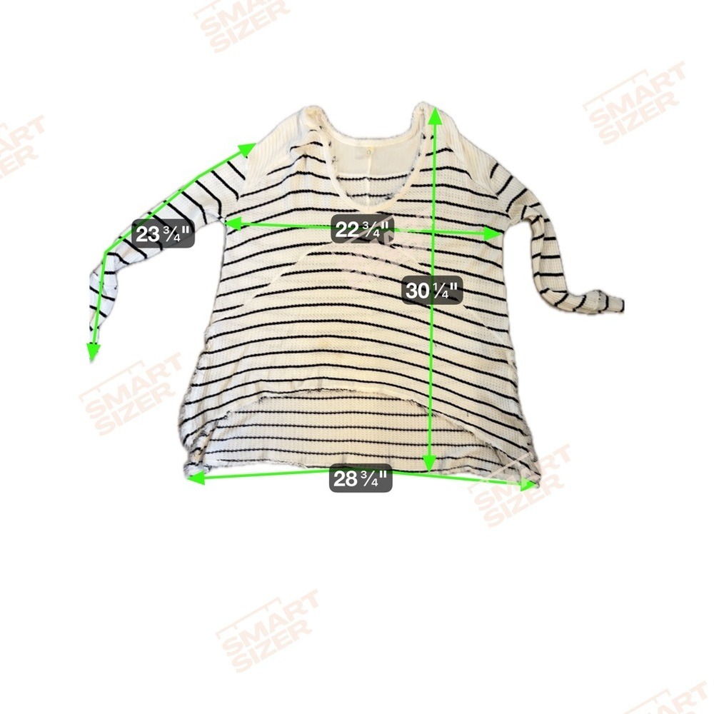 FREE‎ PEOPLE Off White and Black Striped Flowy Boxy Oversized Tunic XS Top - Picture 8 of 8
